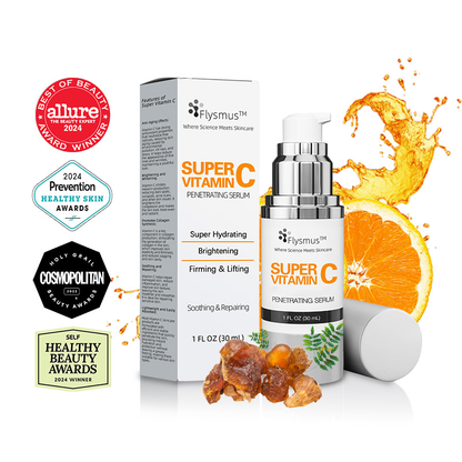 🌟🌟 Flysmus™ Super C Radiance Penetrating Serum 🌟 – The Ultimate Anti-Aging Solution! 💆‍♀️ Tackles Under-Eye Bags, Fine Lines, Wrinkles, Melasma,Sunspots, Dull Skin and more! ✨